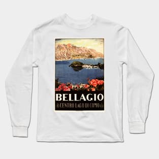 BELLAGIO Lake Como ITALY Holidays Retro Travel Advertising Long Sleeve T-Shirt